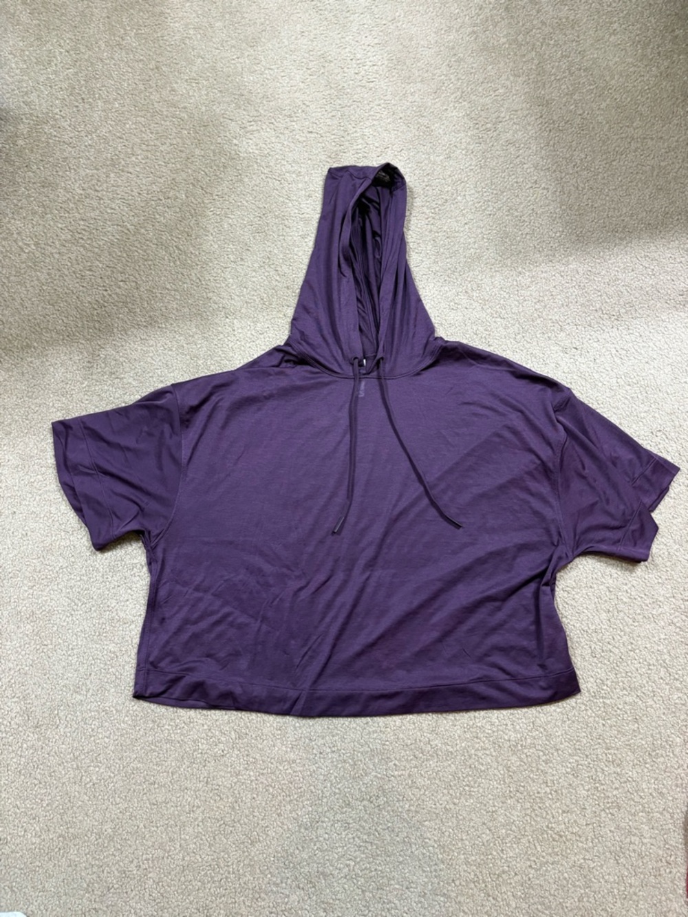 Athleta Purple Hooded Crop Layering Top